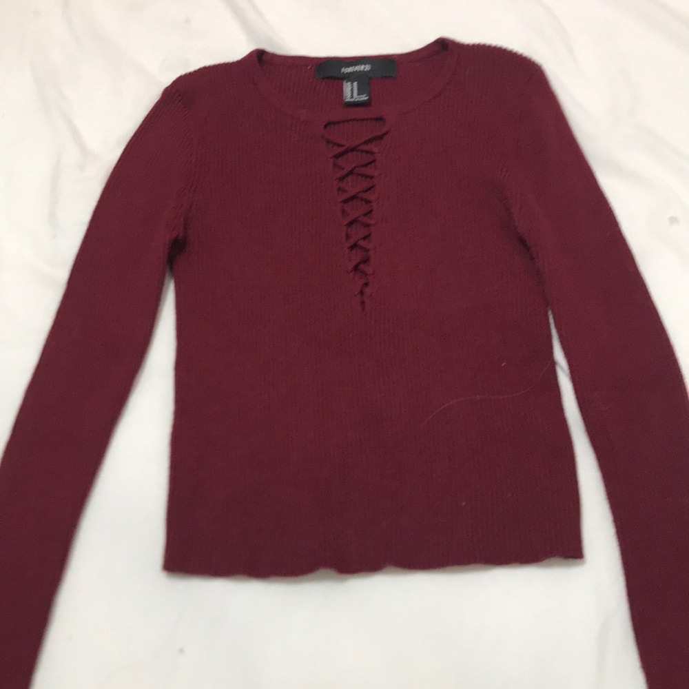 Sweater v neck cross